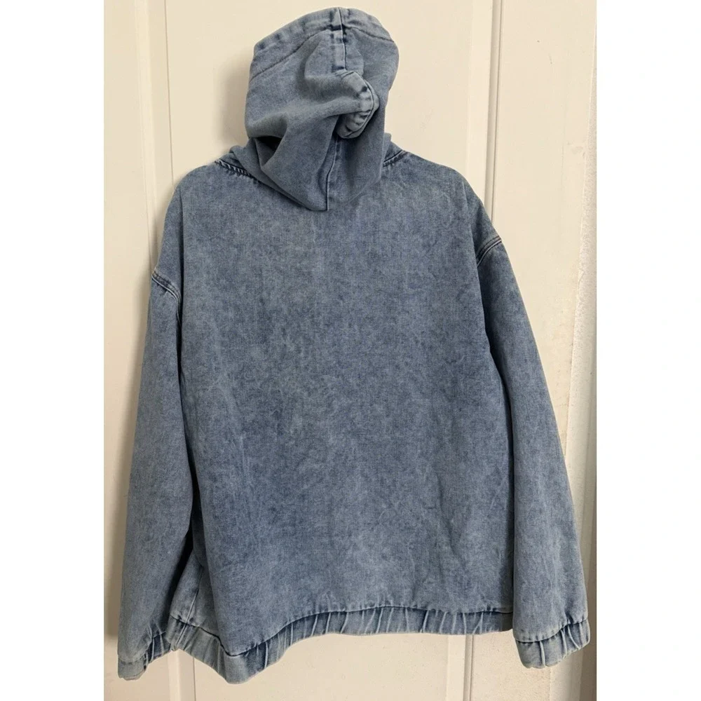 Denim Hoodie Pullover Sweatshirt Manfinity‎ Mens XXL Streetwear Skate Hip Hop